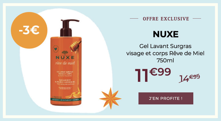 NUXE Gel Lavant Surgras visage et corps Rêve de Miel - 750ml